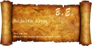 Bojsits Erna névjegykártya